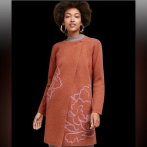 Elegant Field Flower Rust & Lilac Floral coat